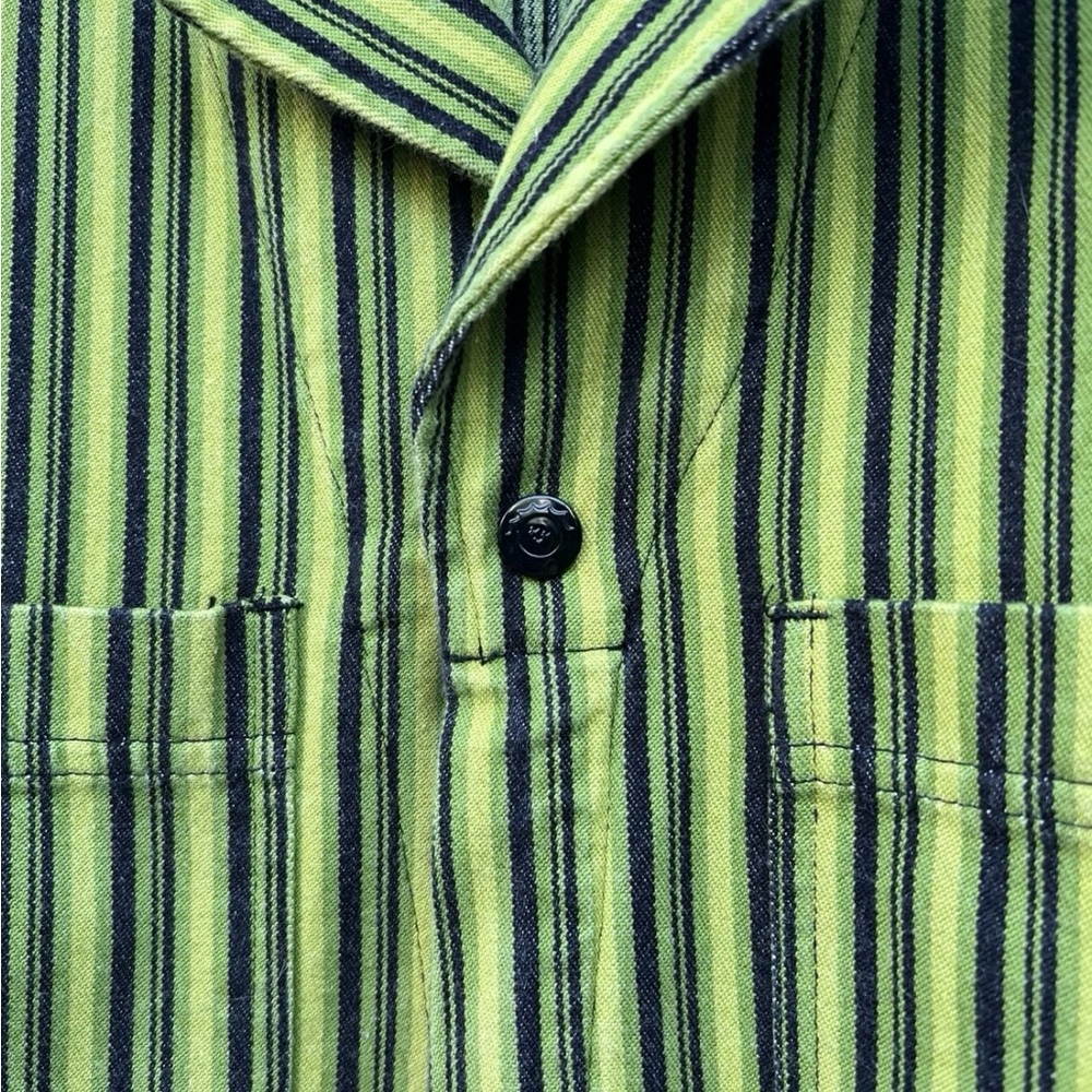 Big Bud Press Frontier Green Stripe Short Sleeve Jumpsuit Size S - Picture 6 of 7